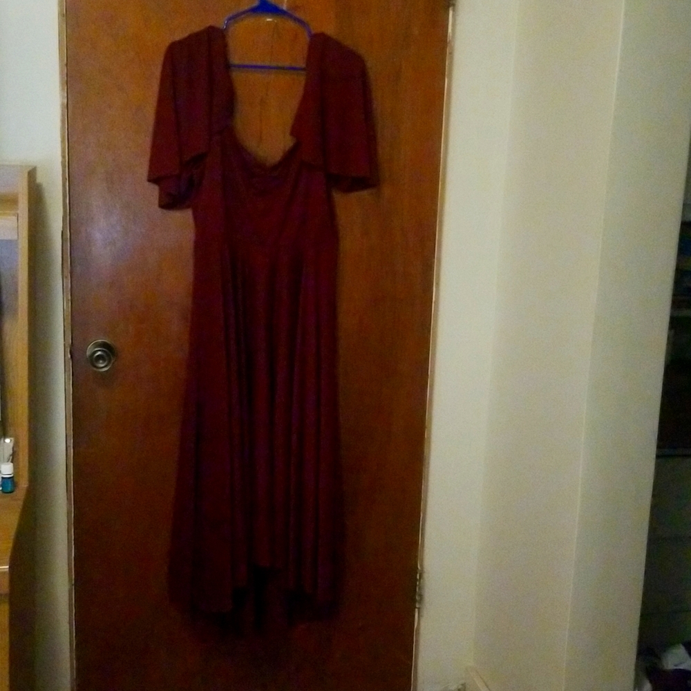 Burgundy high low dress